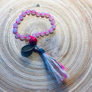Mini Mala Retro *TREE OF LIFE* Rose Quartz