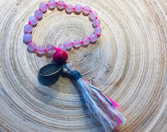 Mini Mala Retro *TREE OF LIFE* Rose Quartz