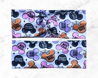 Halloween Mickey Twist-hoofdband – rekbaar haaraccessoire met knoop