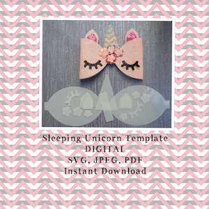 Bow template, unicorn bow svg, bow template svg, bow cut file, unicornl bow template, cricut bow, hair bow template, digital svg,