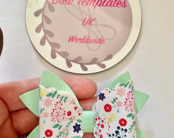 Plastic Hair Bow template, hairbow supplies, scallop bow stencil, kids craft kit , die cut bow parts, make your own hairbows, 3 inch templat