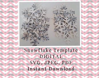 snowflake template, Christmas template, svg bow template, Christmas svg, snowflake svg, digital snowflake template, template for bows