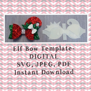 Bow template, bow svg, bow template svg, bow cut file, Christmas bow svg, cricut bow, hair bow template, digital svg,silhouette bow template