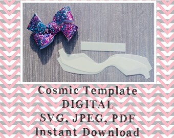Cosmic Bow Template, SVG, PDF, JPEG (Digital Download)