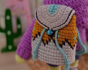 Backpack crochet pattern | clothes for doll | accessories for toys | crochet toy bag | amigurumi tutorial