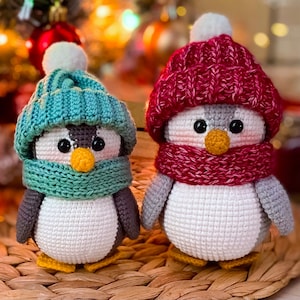 Pin The Penguin Crochet toy pattern, English crochet amigurumi pattern, crochet tutorial image 1