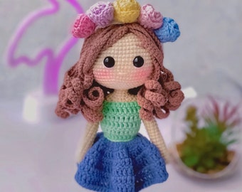 Modèle de poupée au crochet Aurora, modèle d'amigurumi au crochet anglais, tutoriel de crochet