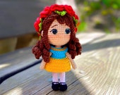 Little Ukrainian Crochet Pattern, amigurumi tutorial, Ukrainian designer, toymaking, english doll pattern
