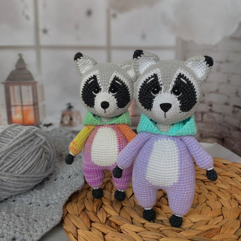 Simon the Raccoon in Unicorn Kigurumi English Crochet Pattern Amigurumi tutorial image 2