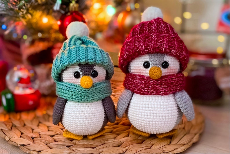Pin The Penguin Crochet toy pattern, English crochet amigurumi pattern, crochet tutorial image 1