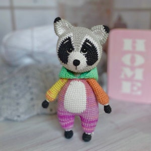 Simon the Raccoon in Unicorn Kigurumi English Crochet Pattern Amigurumi tutorial image 6