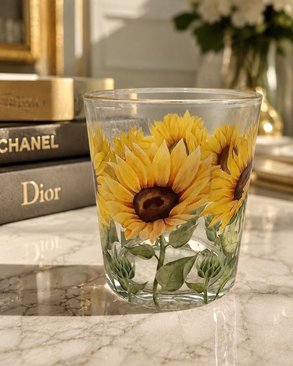 Glass Handpainted Candle Holder - Etsy