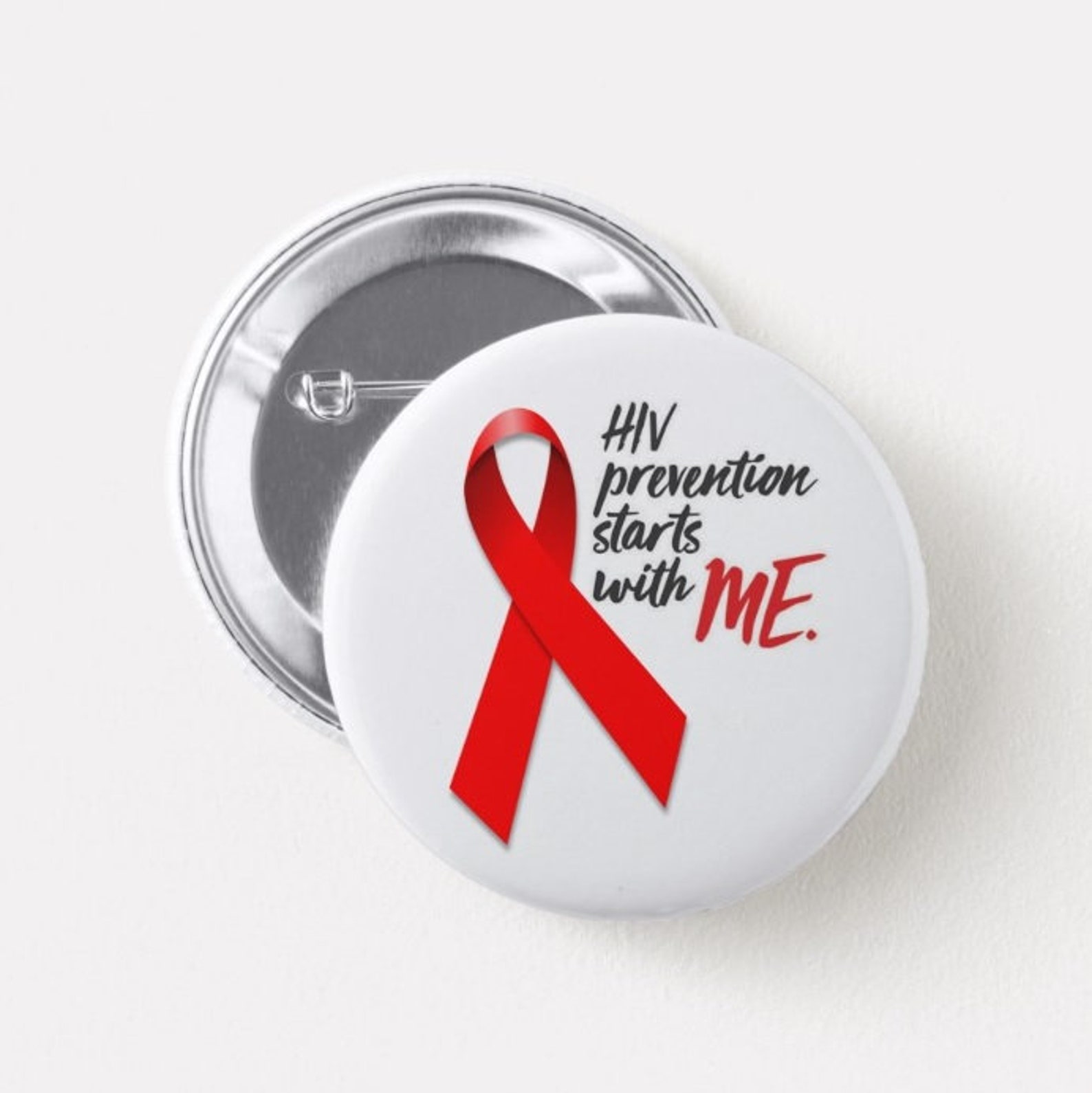 Круг спид. AIDS Prevention. I button.