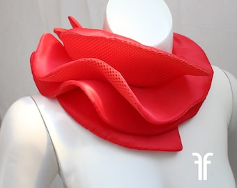 Luxury Silk Collar Scarf/Multiform Art Foulard/Designer Neck Scarf. Unique Handmade Gifts-Artwear-High Fashion Women's Scarves Made To Order