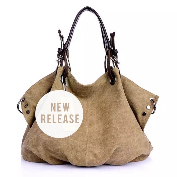 Canvas Handbag Shoulder Womens Duffle Bag | Etsy