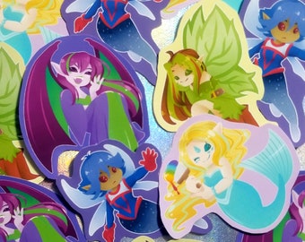 Virtual Pet Faerie Vinyl Sticker Set