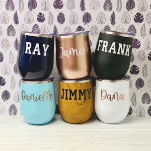 12oz Personalized Tumbler Gift Hot or Cold Drink, Wine Tumbler, Summer, Birthday, Bridesmaid, Bachelorette Gift! Cup Personalize with name