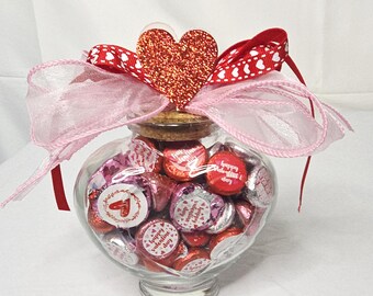 Valentine Heart full of Chocolates Glass