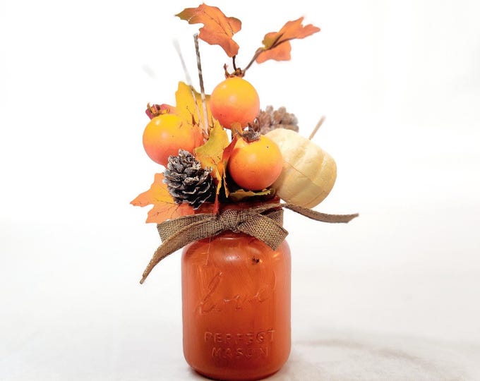 Fall Mini Love Jar Filled with Pumpkins