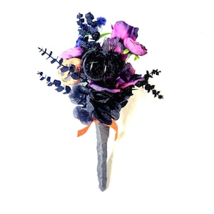 Halloween Mausoleum or Cemetary Silk Flower Arrangement Halloween