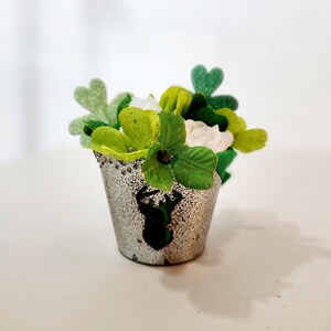 St. Patrick&#39;s Day Little Shamrock Filled Galvanized Container with Roses