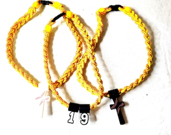 Softball Necklace 18" Rope with Customized Number or Black or White Cross for Boys/Girls