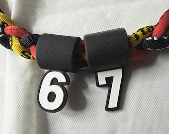 SIX-SEVEN NECKLACE 18" Braided Rope Many Color Combinations Boys/Girls