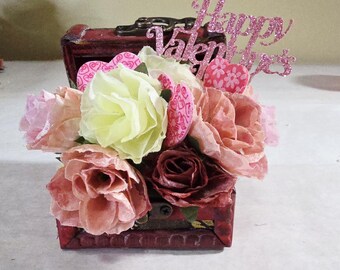 Valentine's Day Gift Treasure Chest Full of Roses