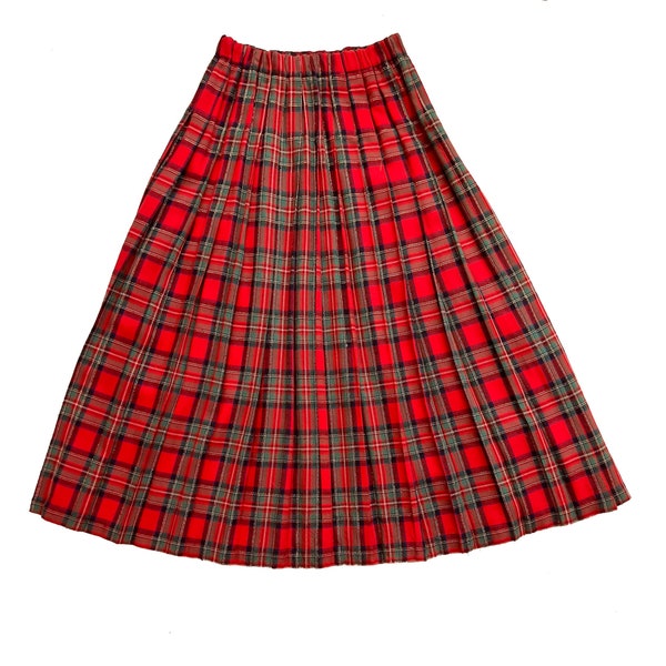 Red Plaid Skirt - Etsy