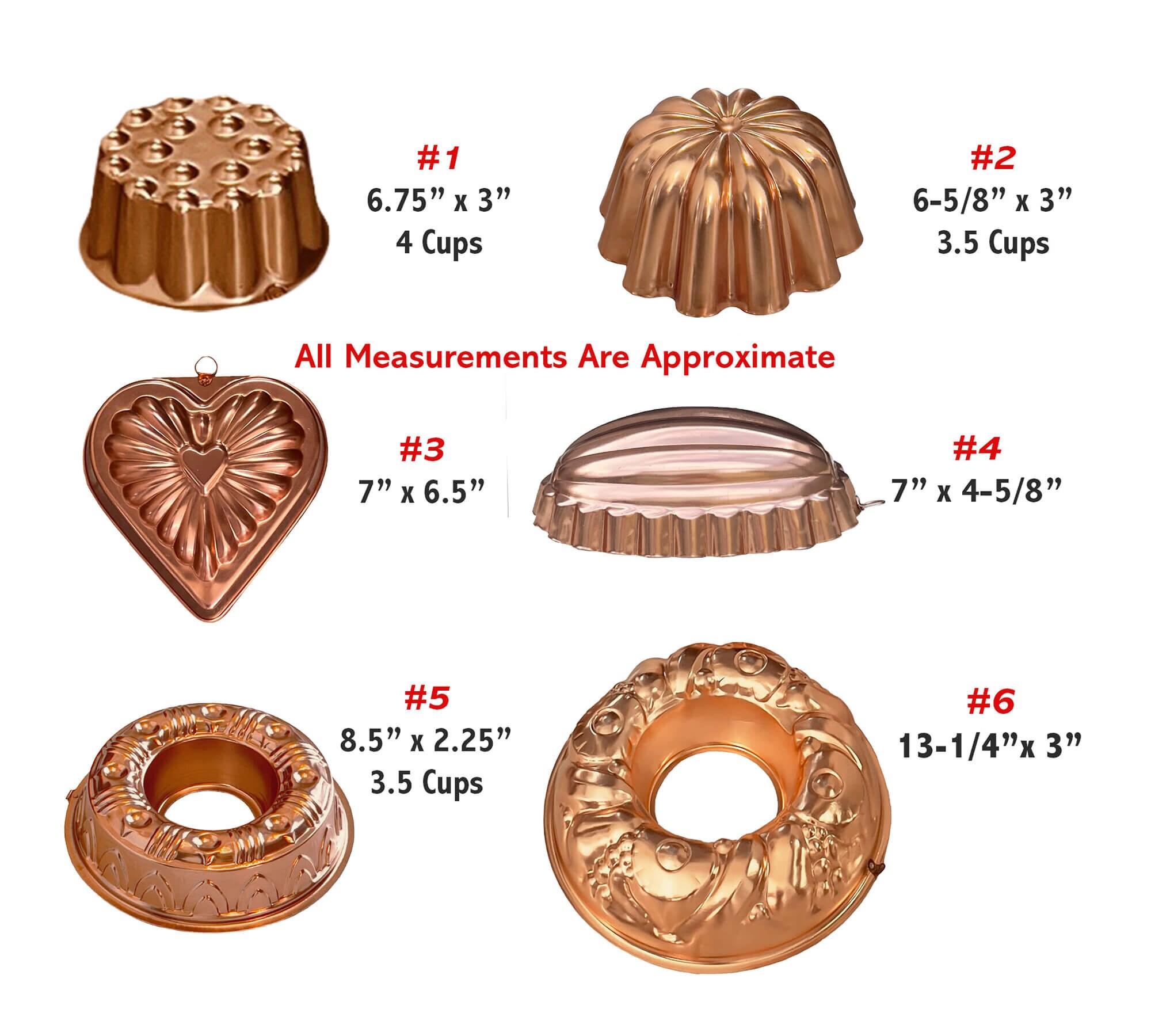 Copper Jello Gelatin Molds Heart Crown Oval Shell Small Etsy