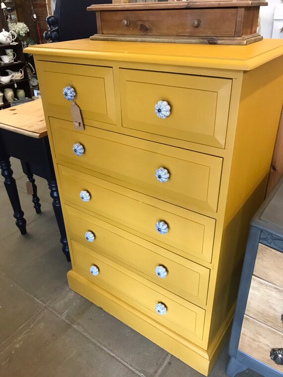 Sold Mustard Yellow Chest Of Drawers Etsy