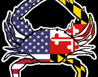 Maryland Flag Crab Shaped Fridge Magnet