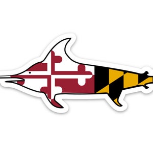 Maryland Flag Marlin/Swordfish Sticker