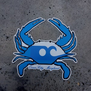 Ocean City Maryland Crab Shaped Sticker