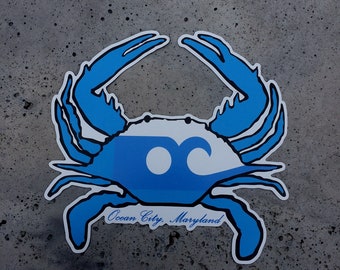 Ocean City Maryland Crab Shaped Sticker