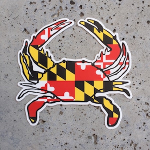 Maryland Flag Crab Sticker - Small