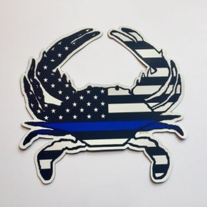 Thin Blue Line Crab Shaped Magnet