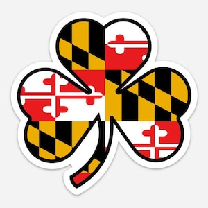 Maryland Flag Shamrock Sticker