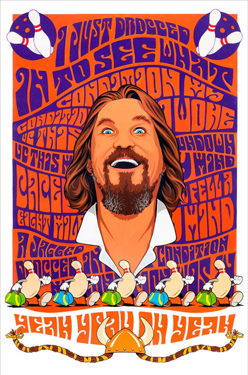 The Big Lebowski Movie Poster Art 2 Print Etsy