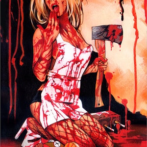 Lizzy Borden, Hatchet Job, art print 11x17&quot; signed by artist Dave Nestler