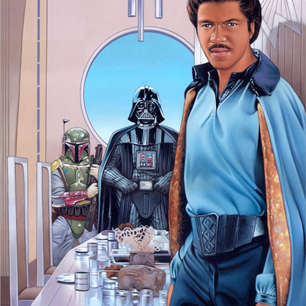 Lando Calrissian, Star Wars fan art, original art print, 11x17" signed by artist Dave Nestler
