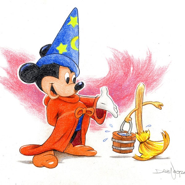 Original Colored pencil Sketch from officially licensed Disney artist Dave Nestler