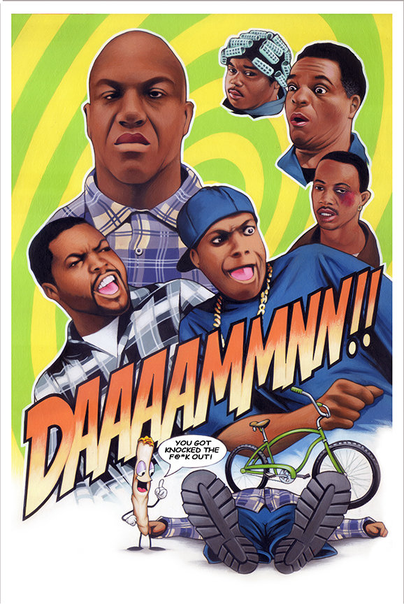 Friday Movie Poster Art, 11x17 Original Art Print Signed by Artist Dave