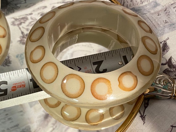 Vintage Chunky Resin Bracelet Lot Fur Pattern and… - image 7