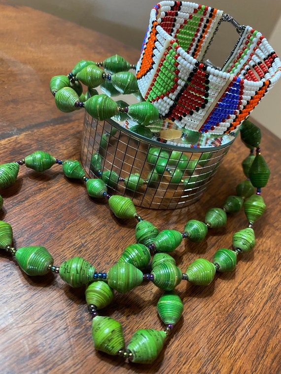 African Handmade Ethnic Tribal Jewelry Set , Ugan… - image 1