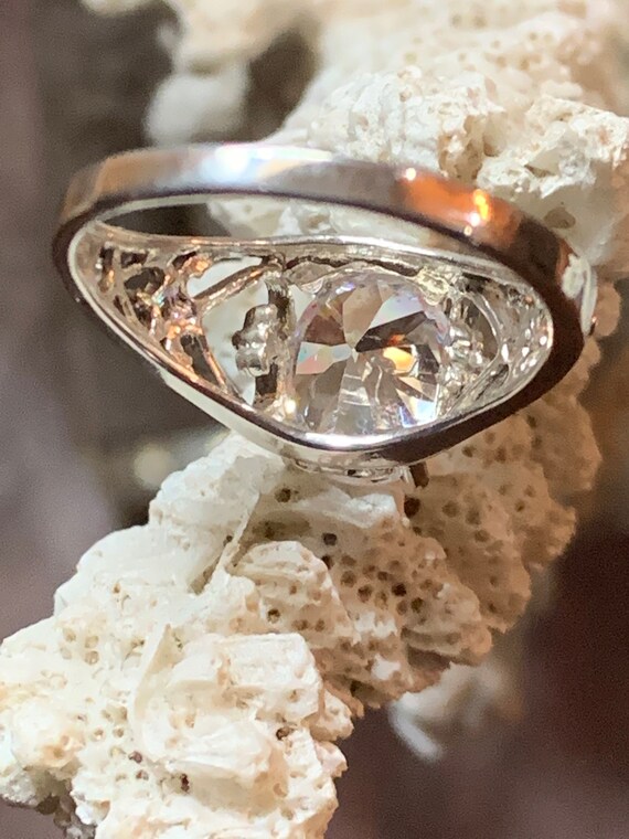 Vintage 925 Silver Statement Ring: Solitaire Gems… - image 4