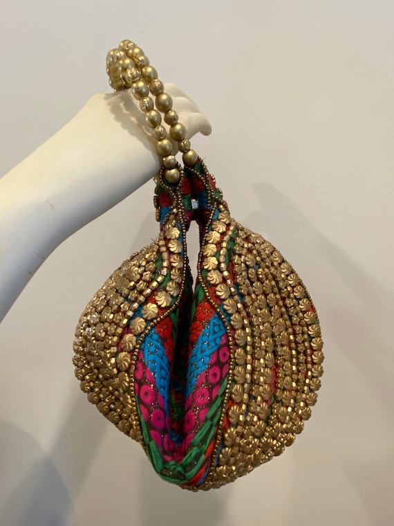 Unique Handmade Wristlet Purse , Handcrafted Ethni