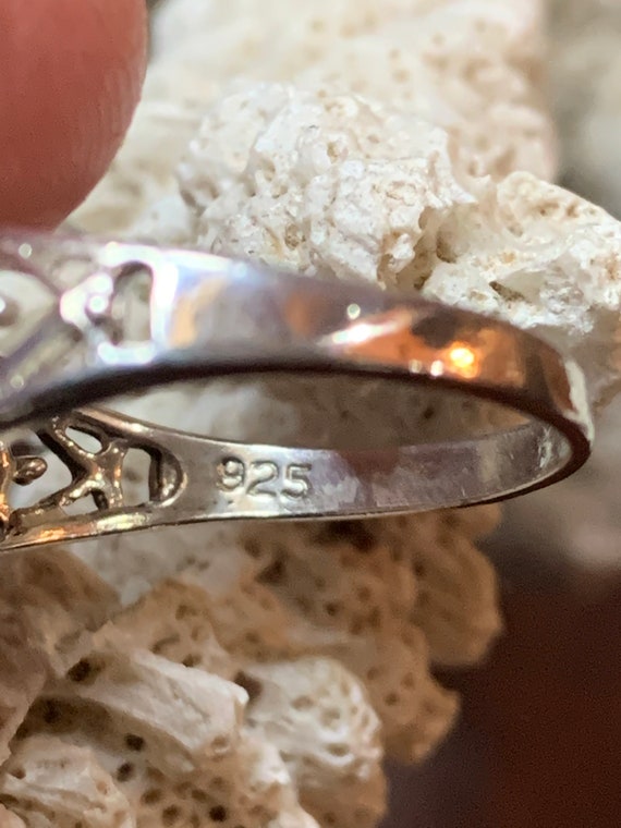 Vintage 925 Silver Statement Ring: Solitaire Gems… - image 3