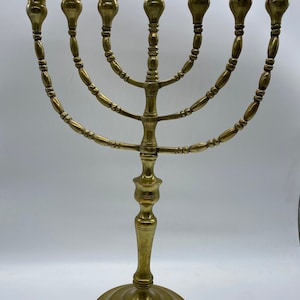 Vintage Large Brass 17.5” MENORAH 7 Branch Candelabra