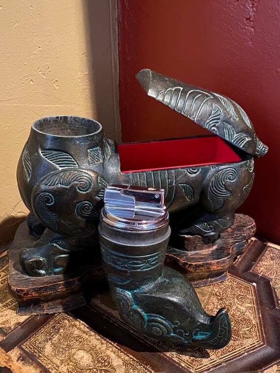 Antique Chinese Table Lighter And Cigarette Storage Asian Antique Chinese Table Lighter And, Coffee Table Lighter